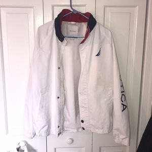 Nautica white and red windbreaker jacket